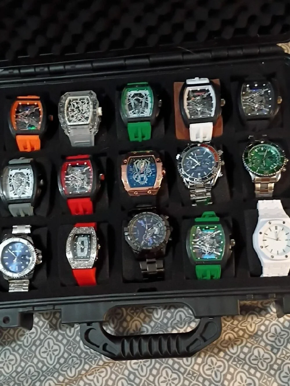 Assorted Men's Stainless Steel Wristwatch Collection - Green Accents.29 All new